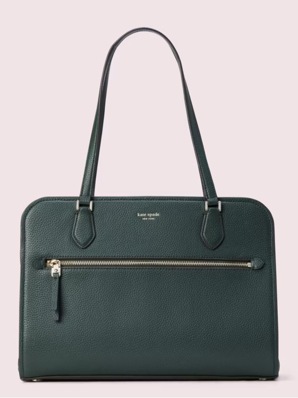 Kate Spade New York Polly Large Work Tote in Deep Evergreen Excellent Condition!